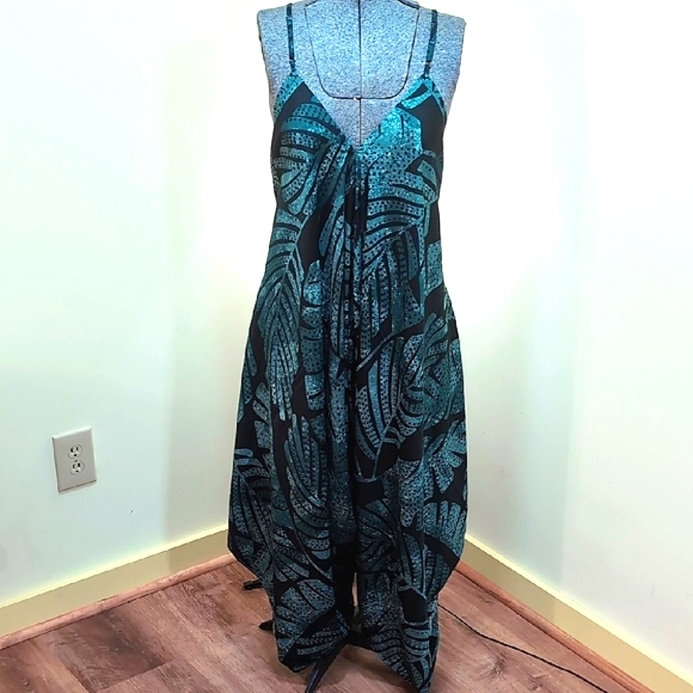 Women's Romper Pant Dress with Adjustable Spaghetti Straps